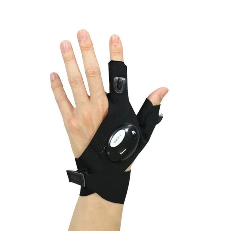 LED Lighting Gloves for Running Cycling Camping Waterproof Flashlight Fingerless Gloves Outdoor Hiking Rescue with Luminous Lamp